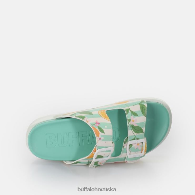 zelena/narančasta Buffalo eve sol platform slide vegan |slajdova TDD6T291